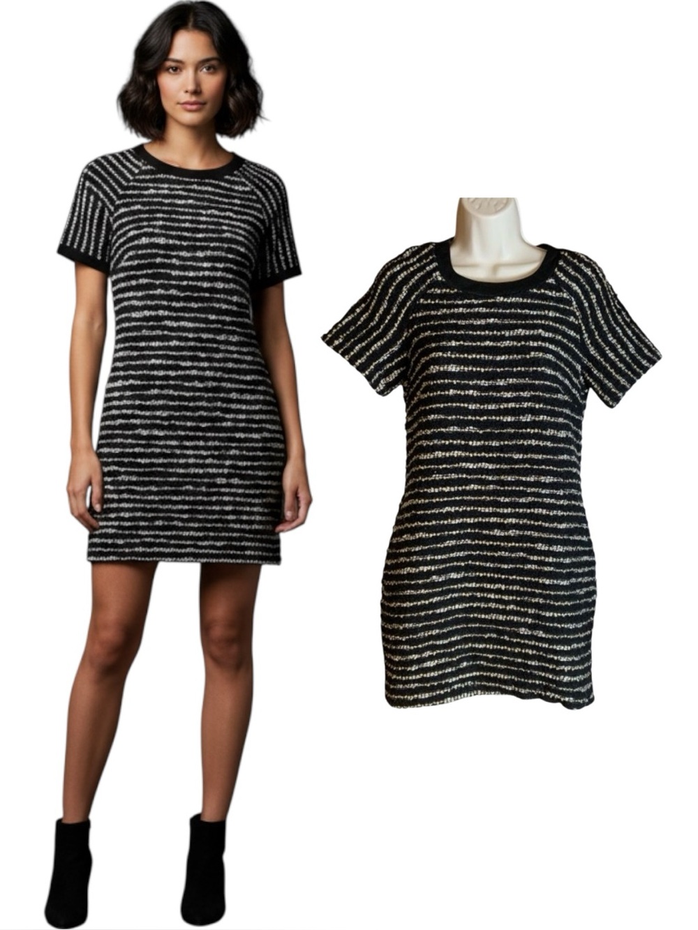 Banjul 🔥Tweed Sheath Mini Metallic Gold Stripes Size Small